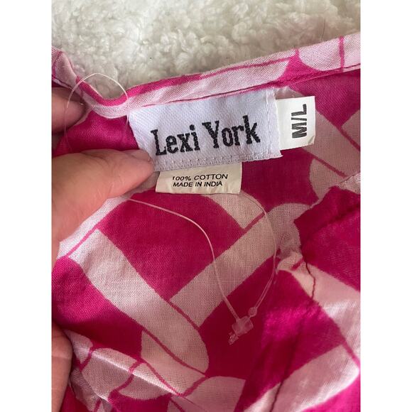 Lexi York girls sz. M/L pink and white lightweight cover up. Cute, nwot. Pretty! - Picture 3 of 7